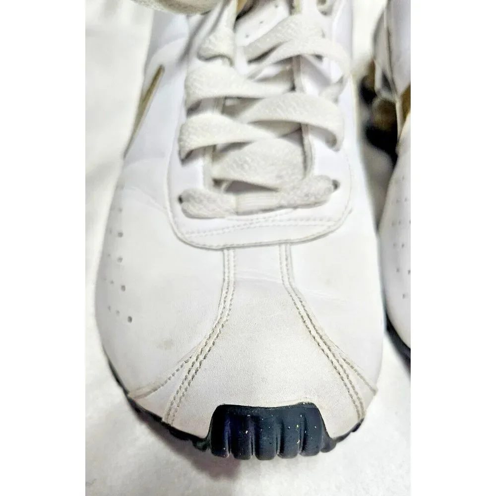 Nike Y2K 2009‎ women SHOX 343907 -171 QS2 white gold silver running shoes 8.5